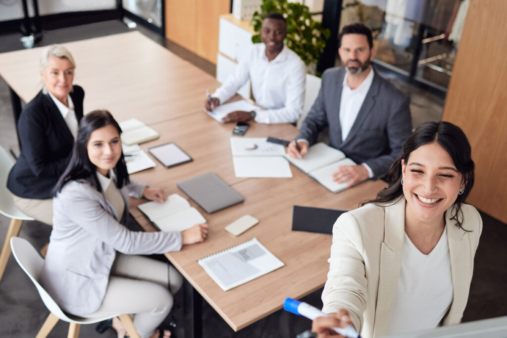 Diverse business team supported by a staffing agency and staffing experts for scalable hiring solutions