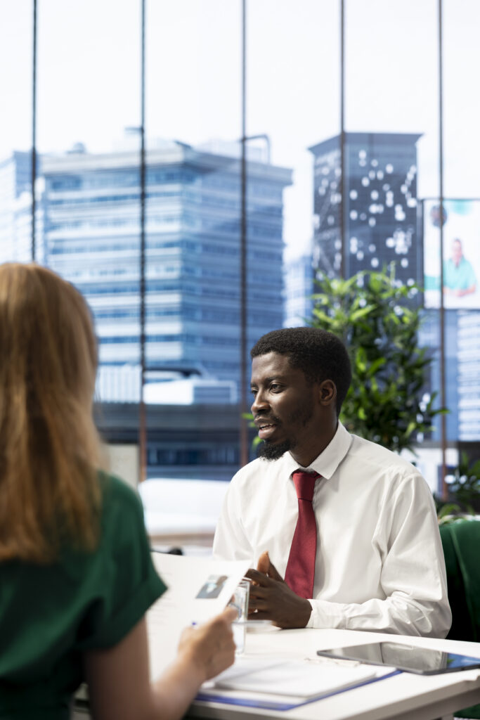 Candidate meeting with a Fuse3 Solutions recruiter during job placement services consultation at a staffing agency in Oklahoma