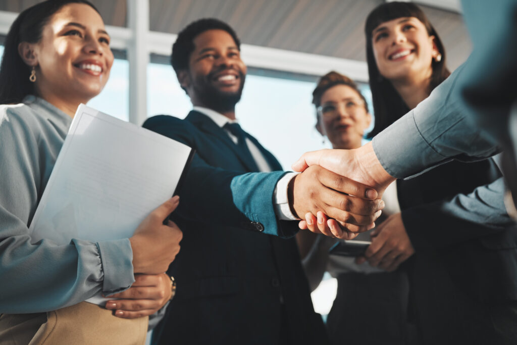 Expert staffing professionals celebrate a successful placement as staffing experts connect top talent with employers through a trusted employment agency